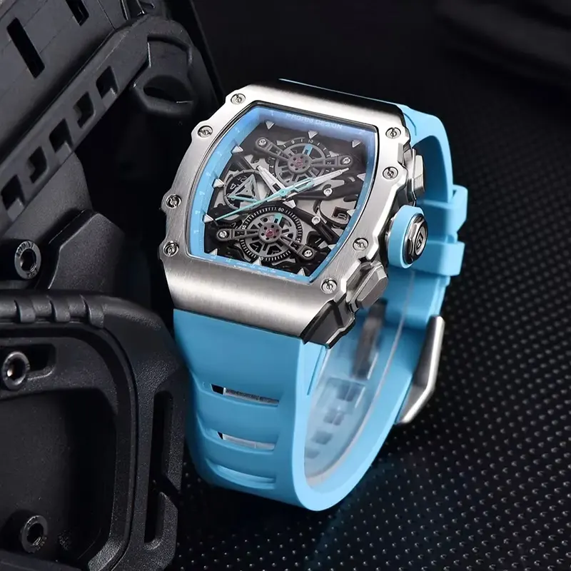 Pagani Design Tiffany Blue & Silver Combination Men's Watch- PD-YS011